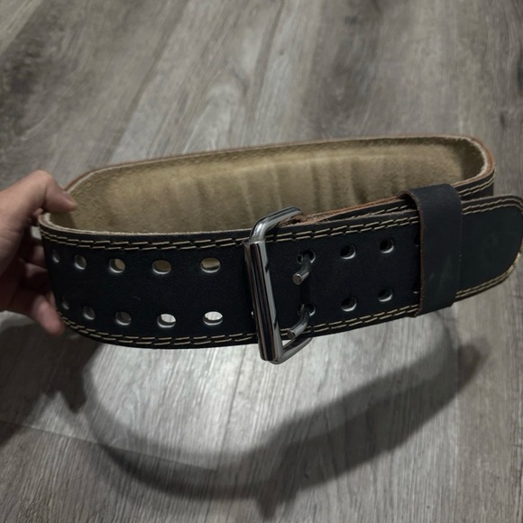 Harbinger 6" Padded Black Leather Weight Lifting Belt - Picture 3 of 4